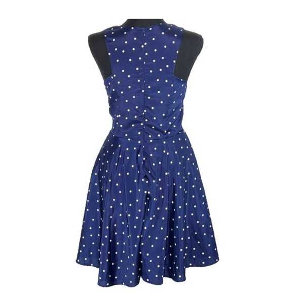 Dee Elle - Navy Blue Polka Dot Dress - Medium - Picture 4 of 5